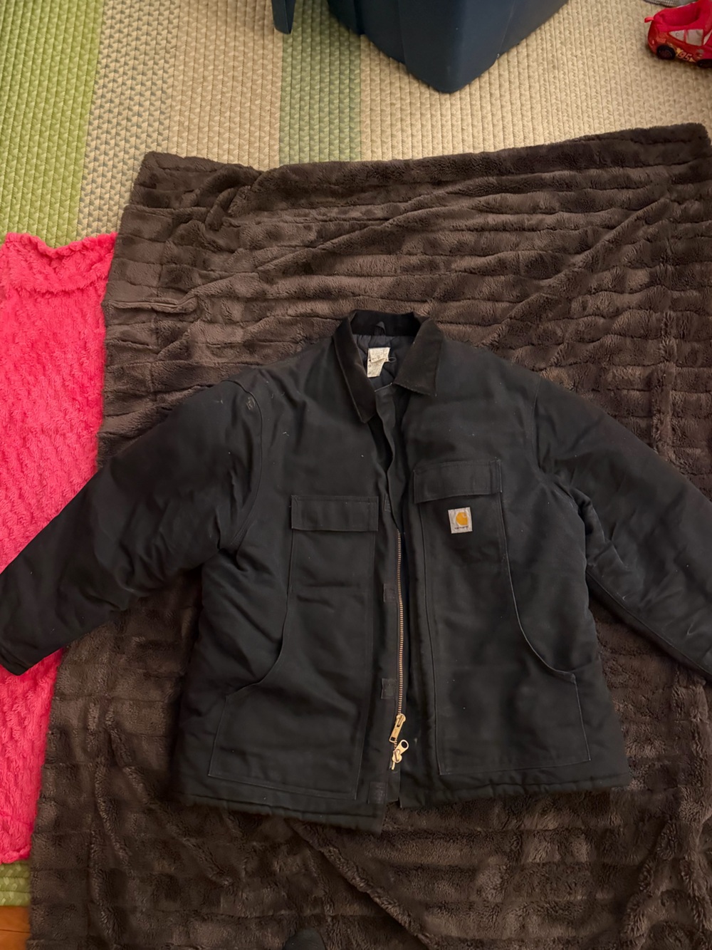 Carhartt Black Field Jacket with Gold Zipper Pull